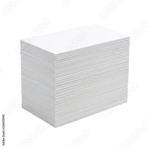 Stack of White Paper Sheets in Sharp Cube Shape