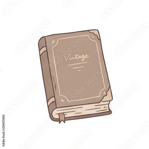 Vintage closed book hand drawn illustration