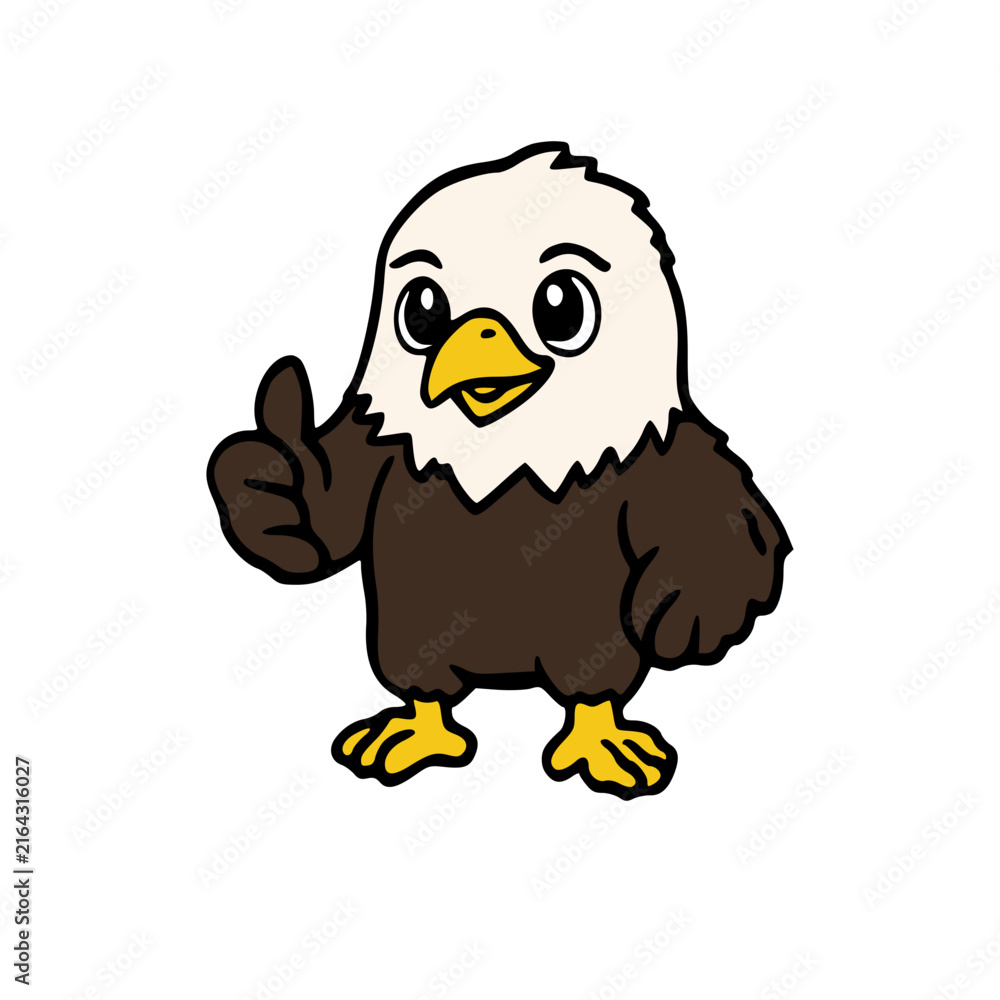 Fototapeta premium Bald Eagle Giving Thumbs-Up Emblem