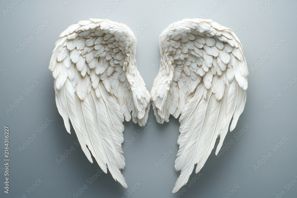 Fototapeta premium White angel wings white decorative archangel.