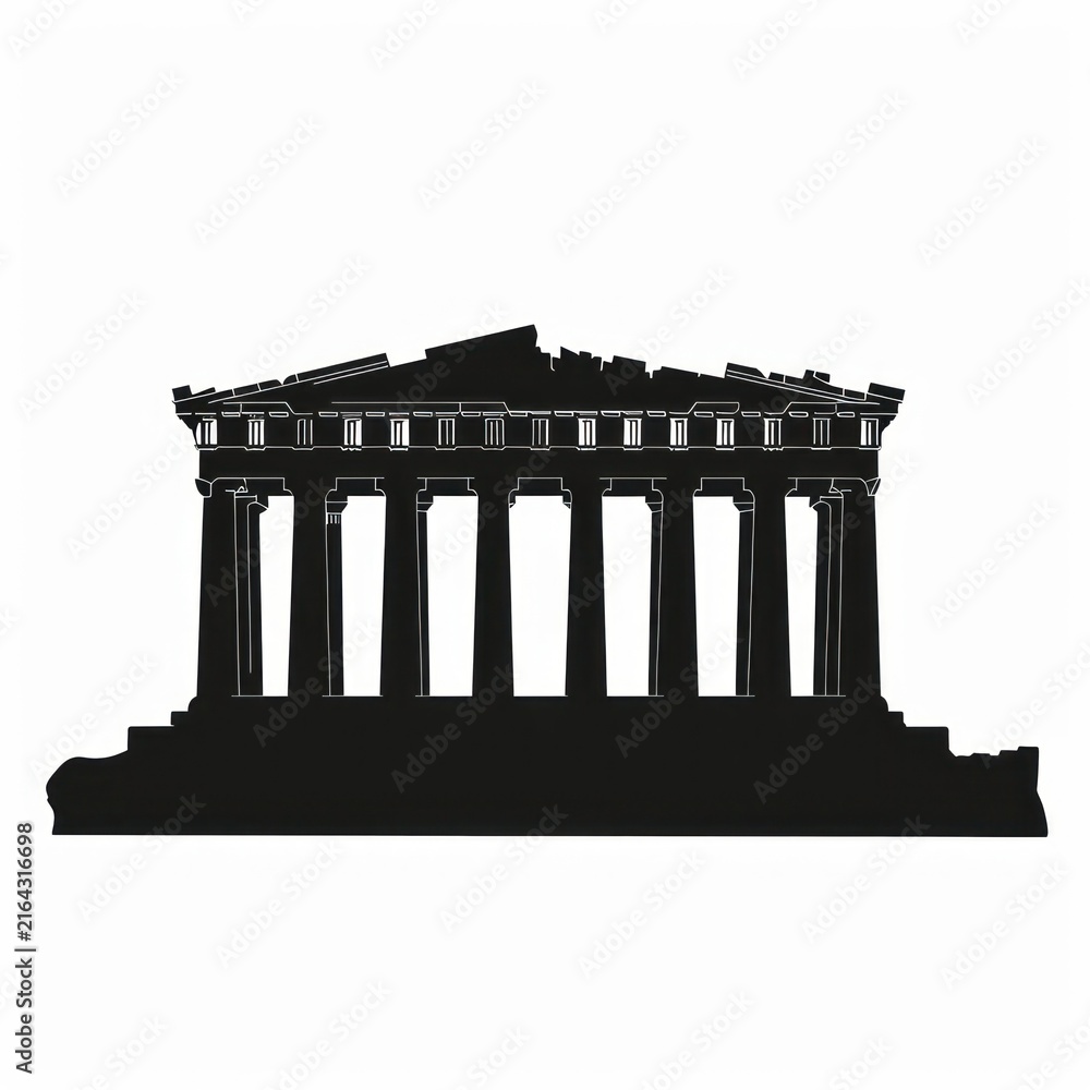 Naklejka premium Acropolis of Athens architecture silhouette parthenon.