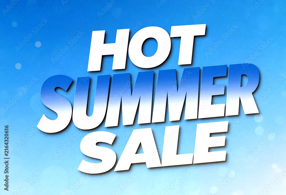 Fototapeta premium Bright and colorful hot summer sale text design perfect for promotions and advertisements