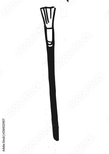 Hand drawn paintbrushes set vector illustration isolated on white background
