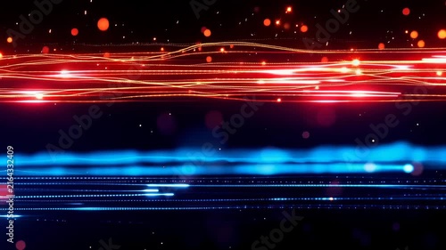 Futuristic Red and Blue Speed Light Streaks