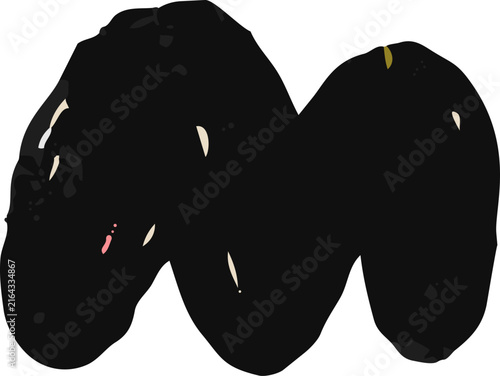 Scribble blob shape with wavy lines in black color
