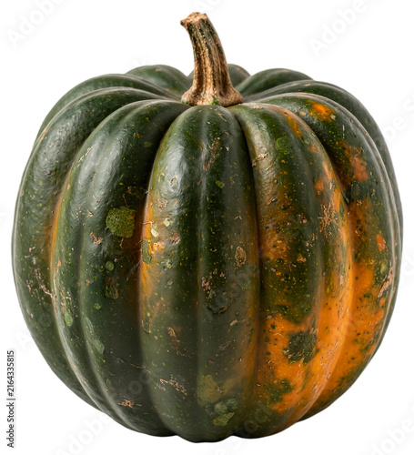 Green Heirloom Pumpkin Isolated on Transparent Background