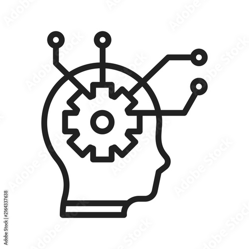 AI Adaptive Learning Engine icon vector image. Suitable for mobile apps, web apps and print media.