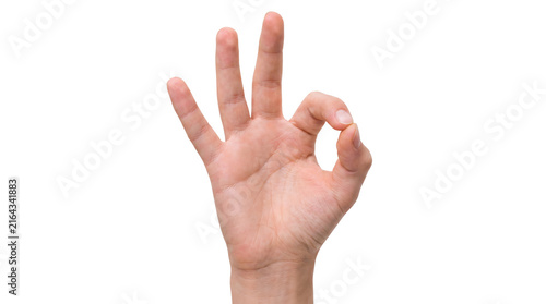 Cuadro en lienzo Human Hand Making the OK Gesture