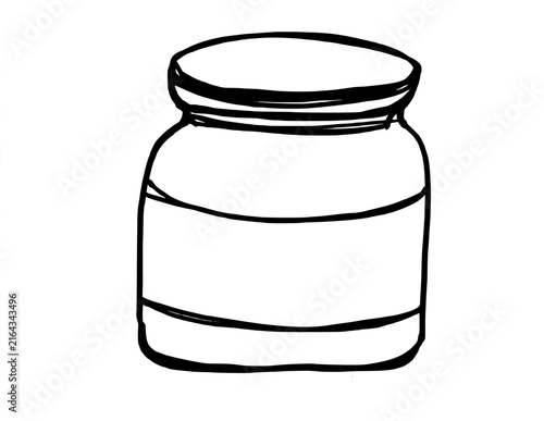 Hand drawn ink and paint jars  vector illustration isolated on white background