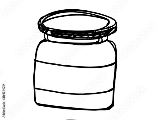 Hand drawn ink and paint jars  vector illustration isolated on white background