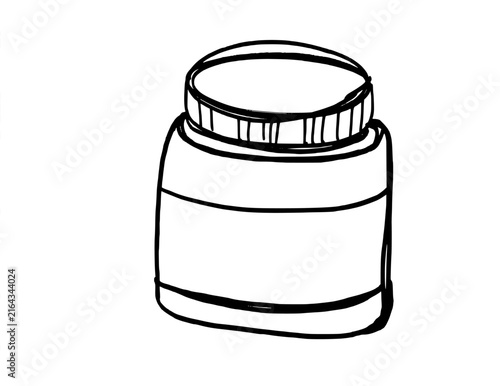 Hand drawn ink and paint jars  vector illustration isolated on white background