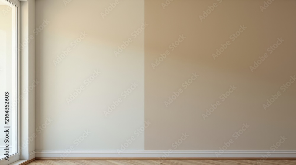 Naklejka premium Pared de comedor que muestra una comparación entre acabados de pintura mate y satinado