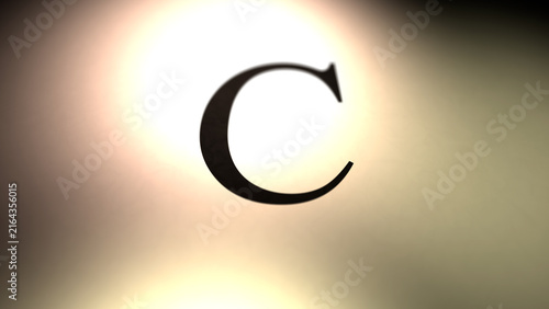 Obraz na płótnie Cinematic Letter Sliding Across Camera - C