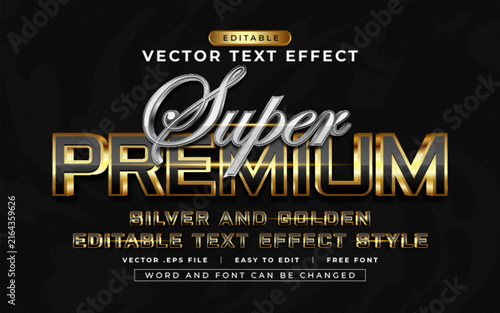 Super Premium 3D editable text effect style - Premium Vector