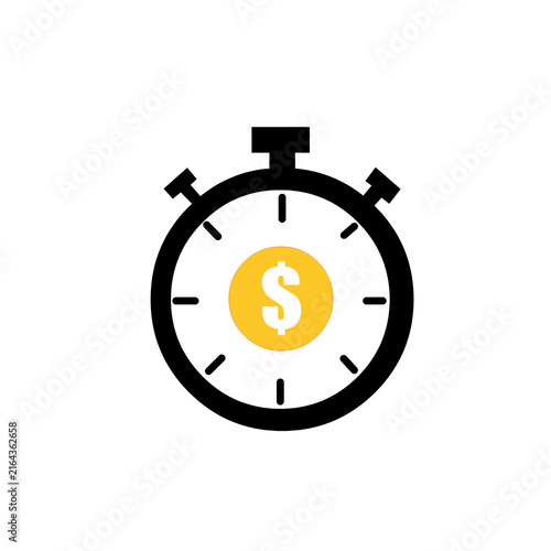 Stopwatch with US Dollar Symbol, Money Management, Financial Deadline and Time Concept