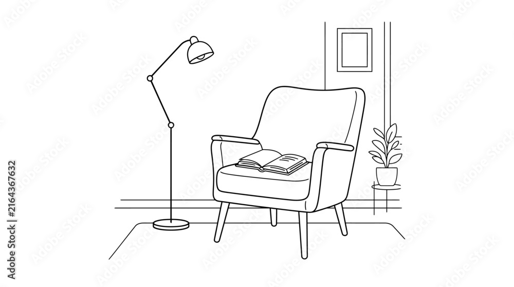 Fototapeta premium Chair_with_book_and_lamp_202608200027 [Converted]