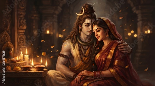 Divine couple in temple