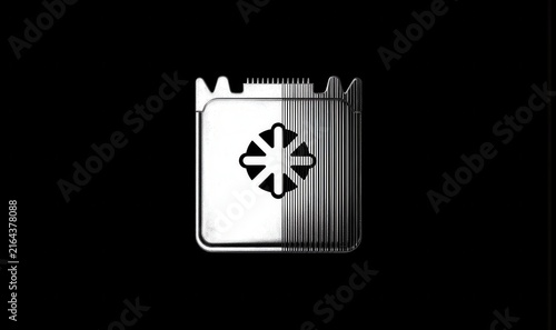 Square Icon with Half Brush Texture and Asterisk Symbol on Black Background - Abstract App Icon Concept