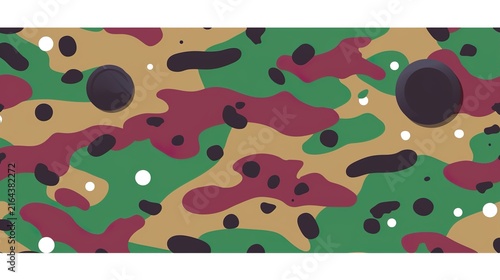 Seamless Camouflage Pattern With Abstract Dots