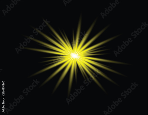 Abstract light effect background with glowing particles and soft bokeh lens flare overlay.