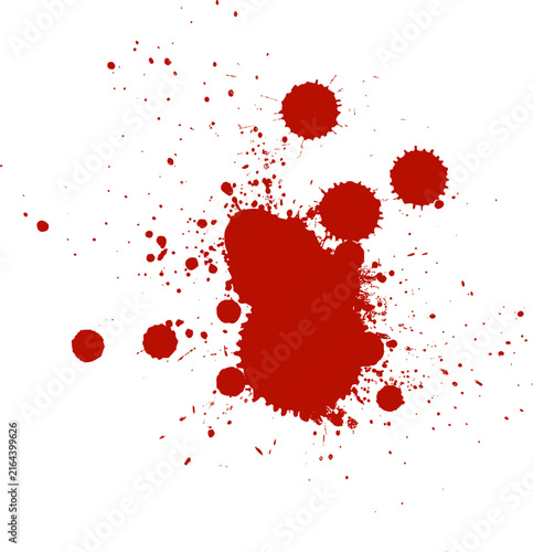 abstract red brown blood color ink watercolor brush painting spatter splatter splash artistic on white background in grunge graphic element