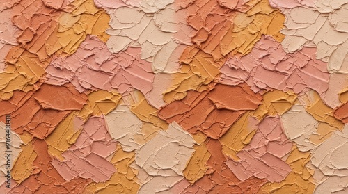 Thick impasto paint texture background in warm earthy tones