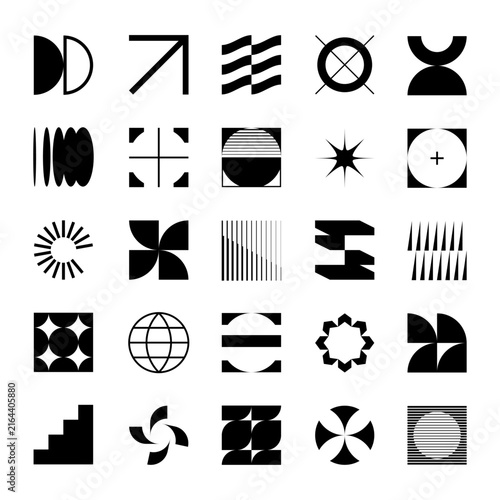 Set of abstract geometric shapes, vector isolated