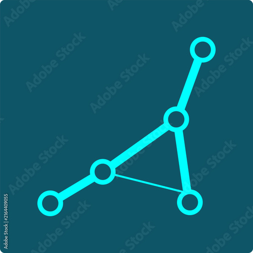 Foto Spanning Tree- branching path connects every graph node using the fewest edges,