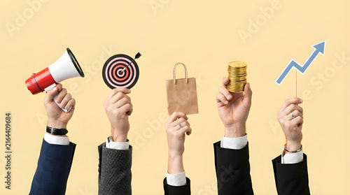 business marketing strategy with target shopping and financial growth