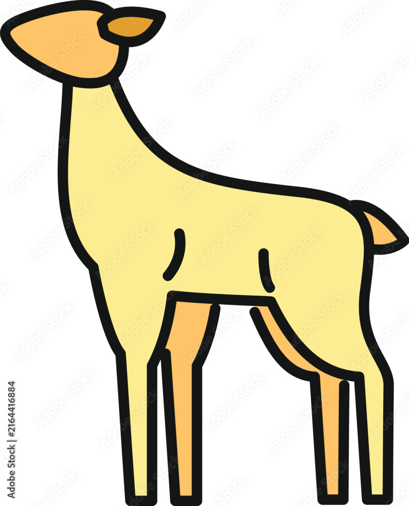 Naklejka premium Deer standing, representing nature, wildlife, wilderness, and quiet