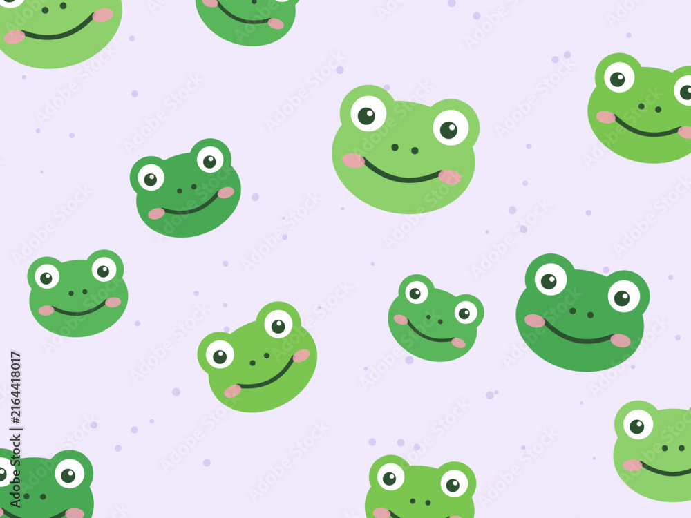 Fototapeta premium Adorable Froggy Faces Children Illustration