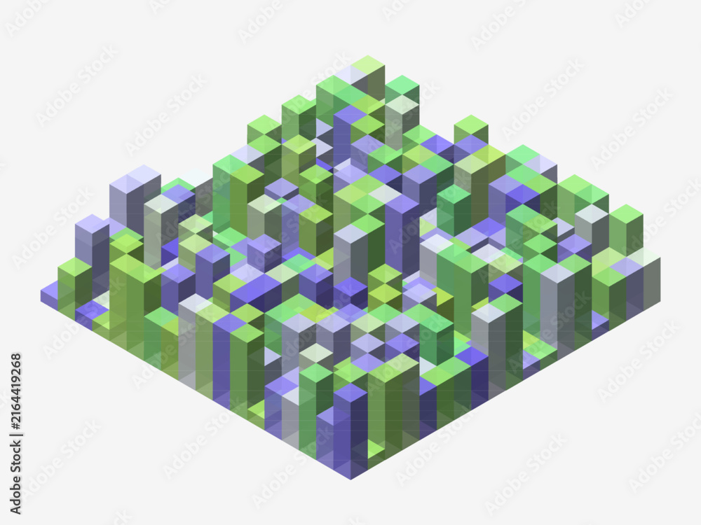 Fototapeta premium Isometric 3D Cube Grid Abstract Vector Background