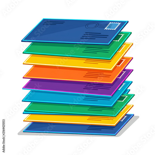 Colorful Stacked Folders for Organization and Filing.