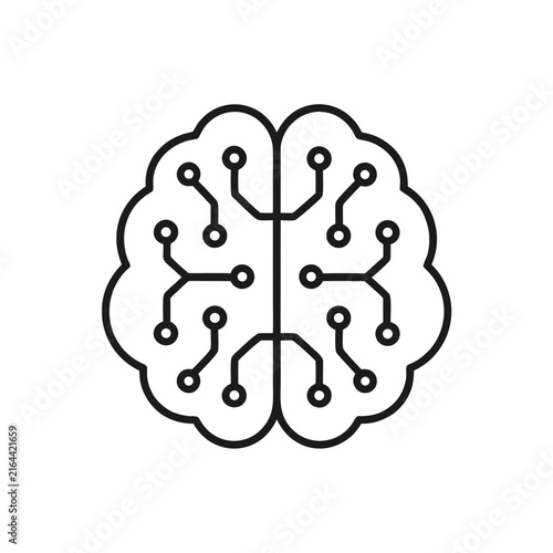 AI Brain Technology Concept with Artificial Intelligence, Neural Network and Digital Innovation Vector Design.