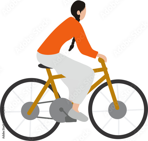 Cyclist Riding Bicycle Illustration for Cycling, Fitness and Outdoor Sports