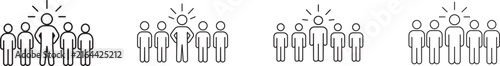 Foto Black and white people single icon set, simple human silhouette symbols for modern design a project