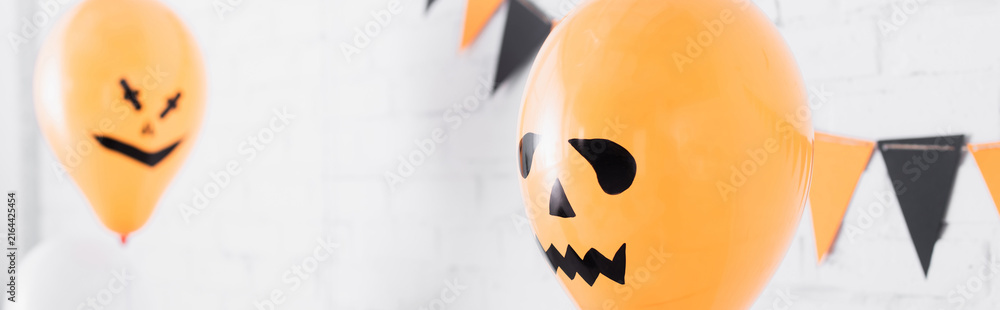 Fototapeta premium Creative Halloween balloons bring a spooky vibe to autumn celebrations