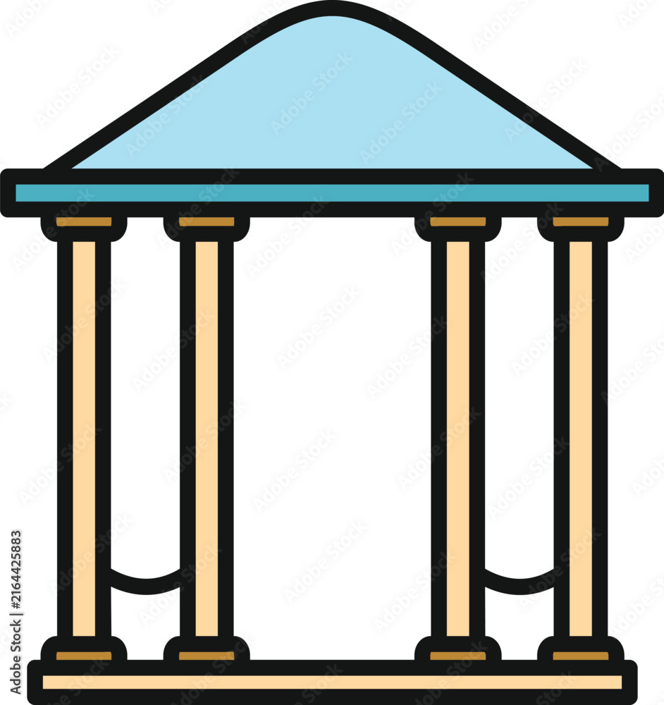 Fototapeta premium Gazebo or pavilion building with a roof and support columns