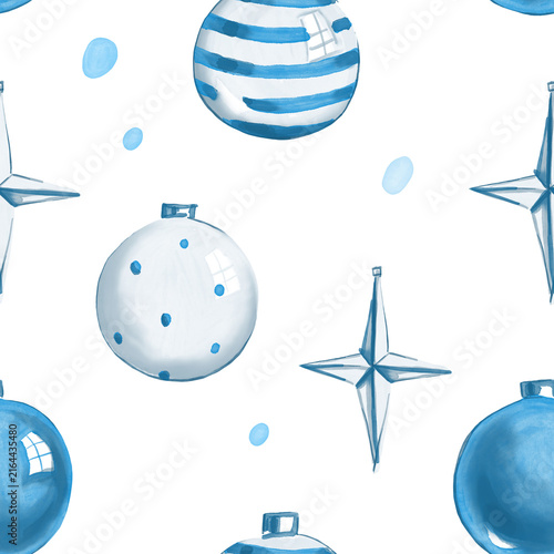 Картината върху платно Seamless pattern of Christmas ornaments