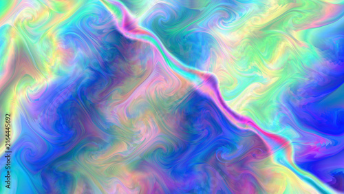 Abstract holographic iridescent liquid swirl texture background