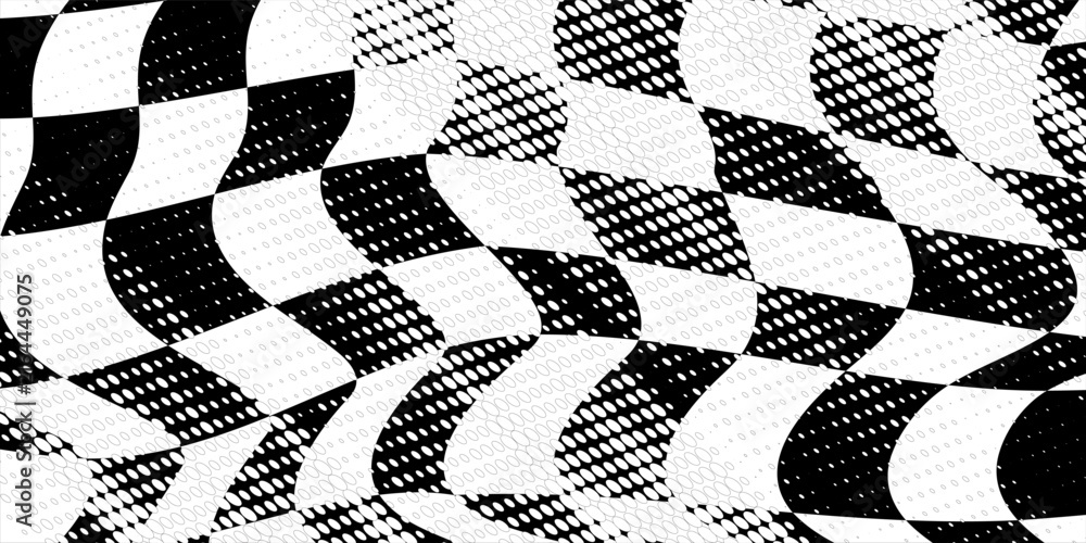 Fototapeta premium Checkered flag wave on white background design for sport race championship vector illustration.