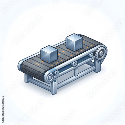 3d industrial conveyor belt system