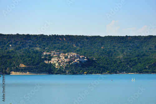 Sainte-Croix-du-Verdon village on Lake of Sainte-Croix shore. France