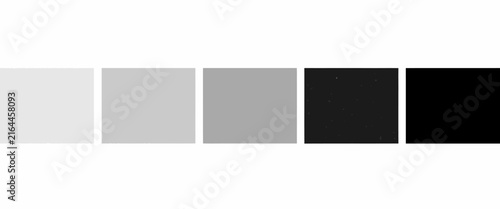 Five squares in gradient shades from light gray to black with texture on white background.