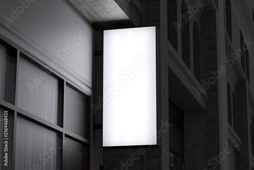 Vertical light box sign for mockup template