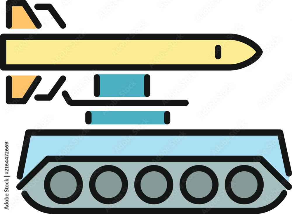 Fototapeta premium Mobile rocket launcher vehicle ready for defense and war operations