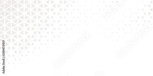 Black and white halftone geometric triangle pattern banner background for modern technology, abstract web banner, minimal corporate presentation design, vector illustration
