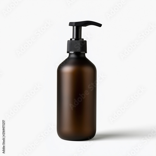Amber glass pump dispenser bottle