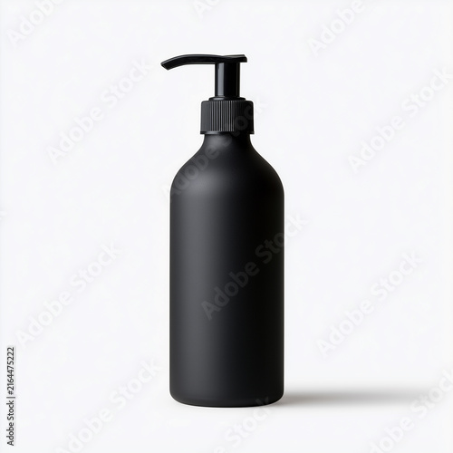 Matte black pump dispenser bottle