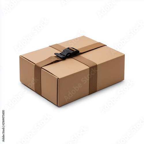 Kraft shipping box with strap and buckle